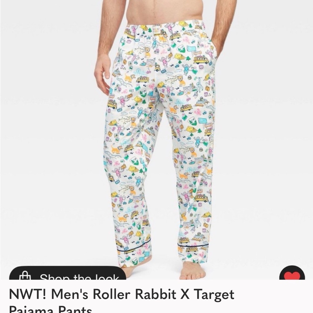 Roller Rabbit Men’s White Multicolor Printed Lounge Pants